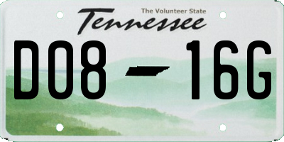 TN license plate D0816G