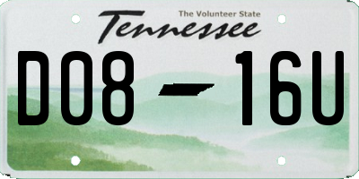 TN license plate D0816U
