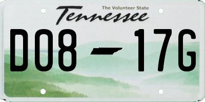 TN license plate D0817G