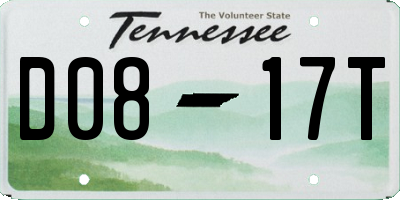 TN license plate D0817T