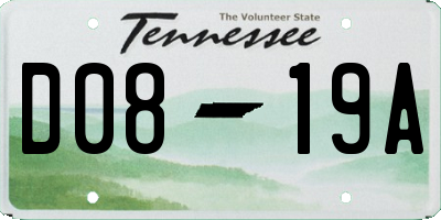 TN license plate D0819A