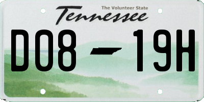 TN license plate D0819H
