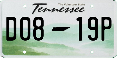 TN license plate D0819P
