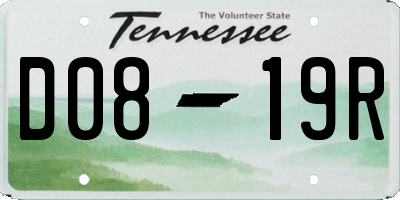 TN license plate D0819R