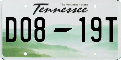 TN license plate D0819T
