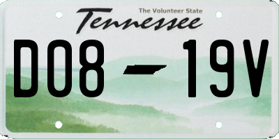 TN license plate D0819V