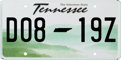 TN license plate D0819Z