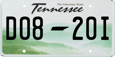 TN license plate D0820I