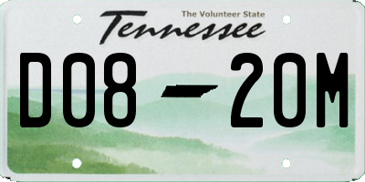 TN license plate D0820M