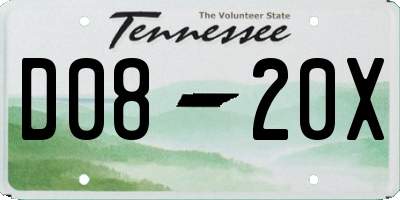 TN license plate D0820X