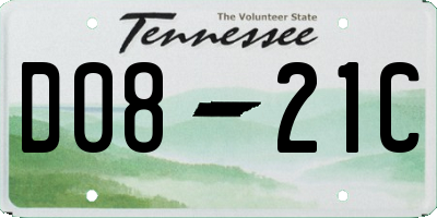 TN license plate D0821C