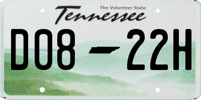 TN license plate D0822H
