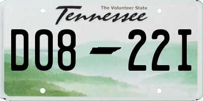 TN license plate D0822I