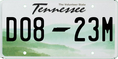 TN license plate D0823M