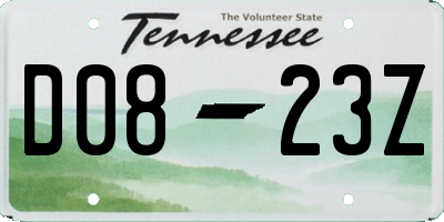 TN license plate D0823Z