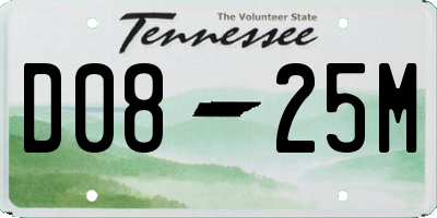 TN license plate D0825M