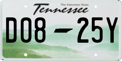 TN license plate D0825Y