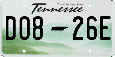 TN license plate D0826E