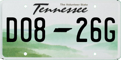 TN license plate D0826G