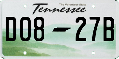 TN license plate D0827B
