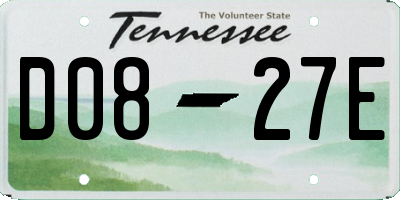 TN license plate D0827E