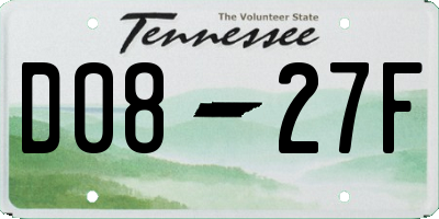 TN license plate D0827F
