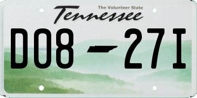 TN license plate D0827I