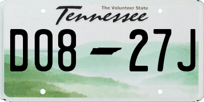 TN license plate D0827J