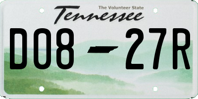 TN license plate D0827R