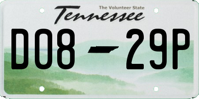 TN license plate D0829P