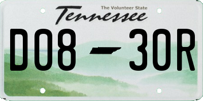 TN license plate D0830R