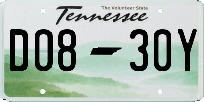 TN license plate D0830Y