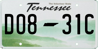 TN license plate D0831C