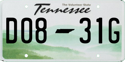 TN license plate D0831G
