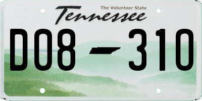 TN license plate D0831O