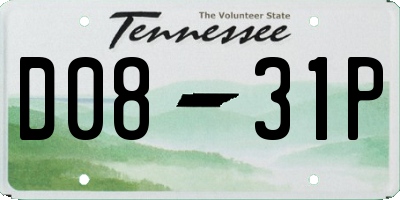 TN license plate D0831P