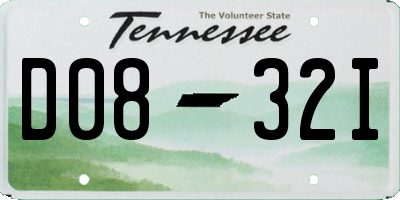 TN license plate D0832I