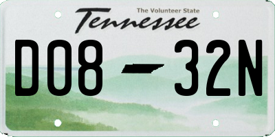 TN license plate D0832N