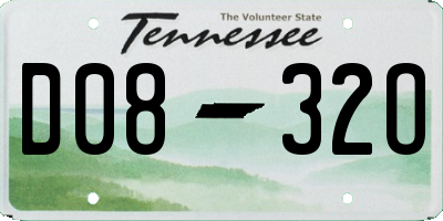 TN license plate D0832O
