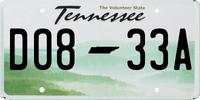 TN license plate D0833A