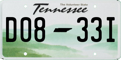 TN license plate D0833I