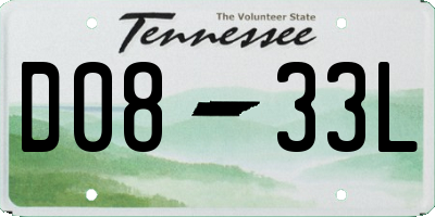 TN license plate D0833L