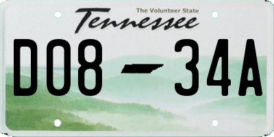 TN license plate D0834A