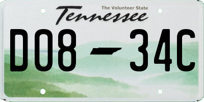 TN license plate D0834C