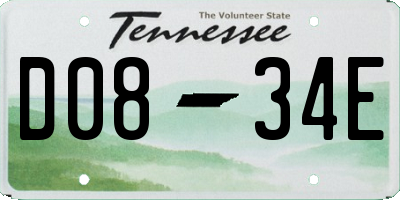 TN license plate D0834E