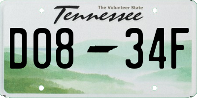 TN license plate D0834F