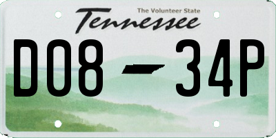 TN license plate D0834P