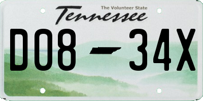 TN license plate D0834X