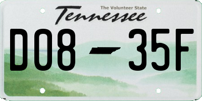 TN license plate D0835F