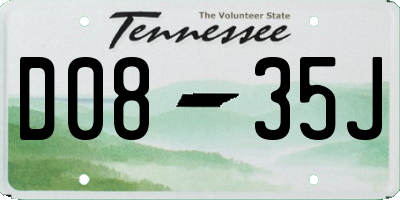 TN license plate D0835J